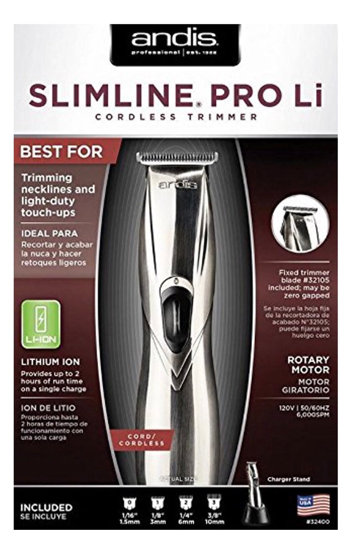 Andis Slimline Pro Li T-Blade Cordless Trimmer #32400 - Palms Fashion Inc.