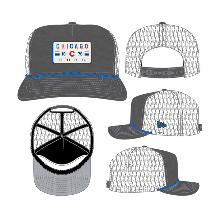 Chicago Cubs New Era Washed Mesh 19TWENTY Rope Adjustable Cap