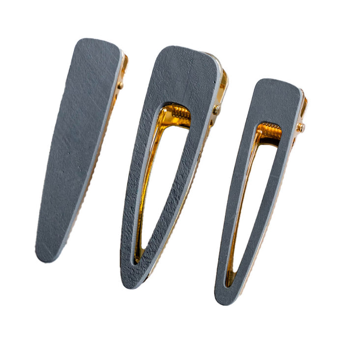 3 Zerocare Sustainable Haircare Eco Clip Set in grey colour, made with no plastic and FSC-certified wood.