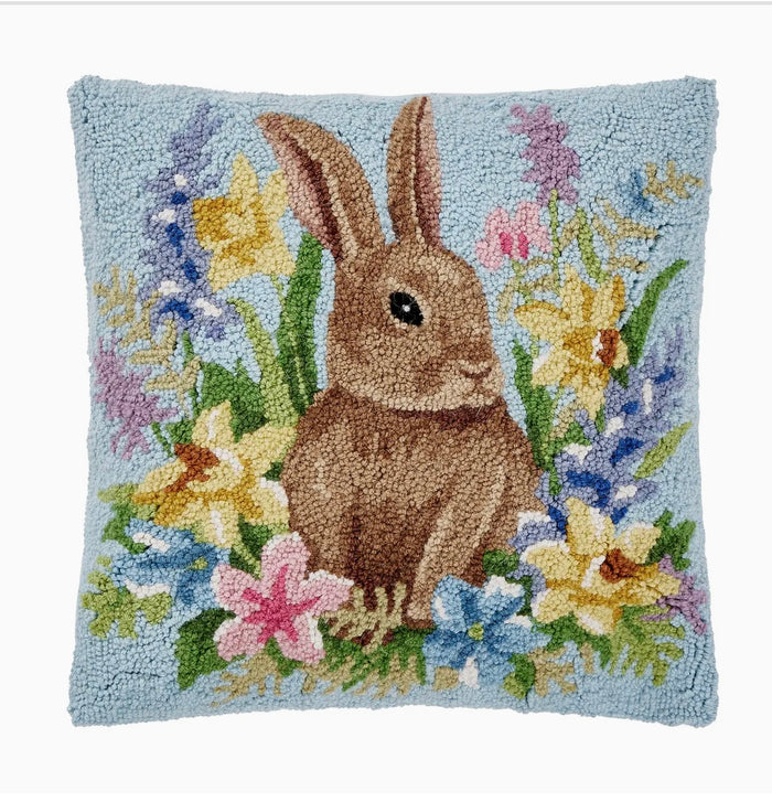 Floral Egg Bunny Hook Pillow
