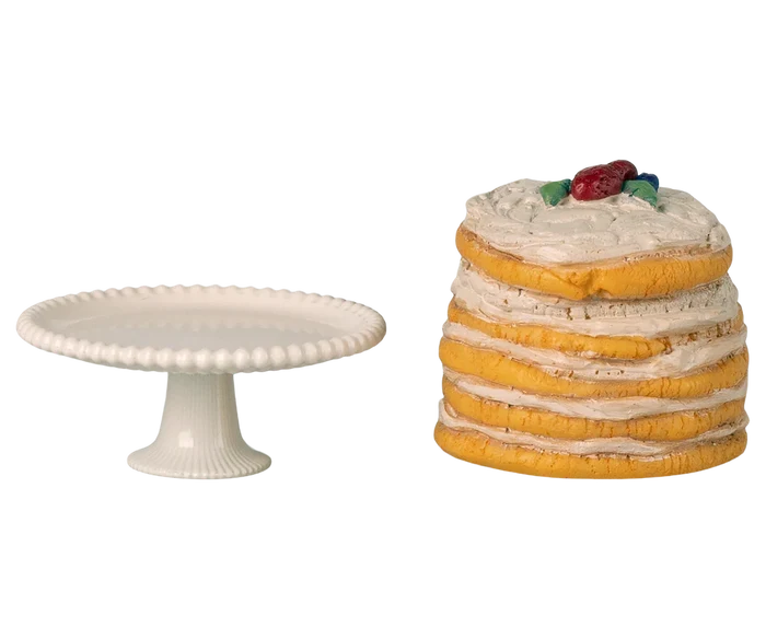 Maileg - Furniture For Mouse - Party Cake & Cake Stand - Content
