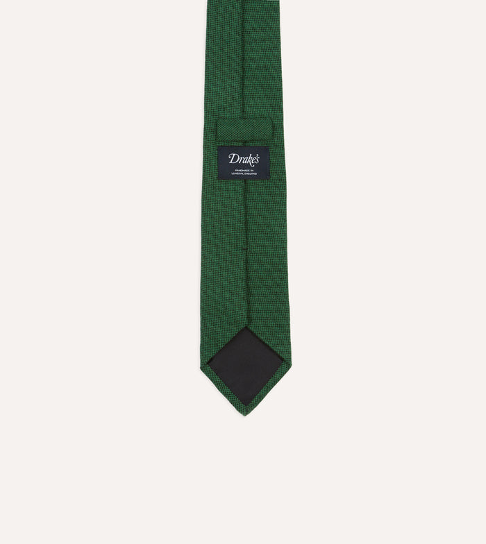 Green Pure Cashmere Solid Tipped Tie