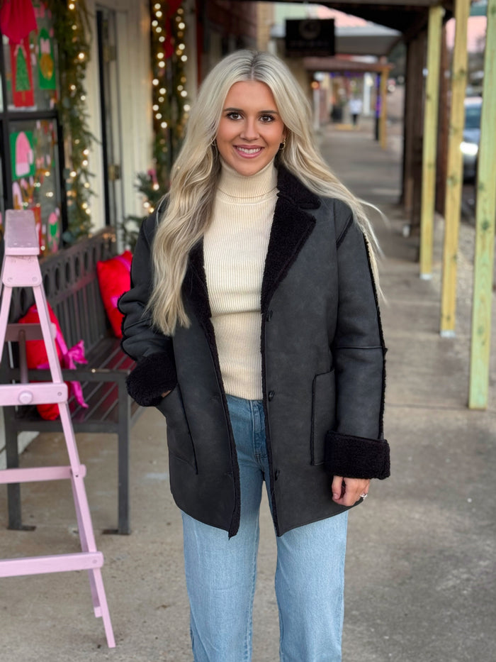 Keep Me Cozy Coat BLACK