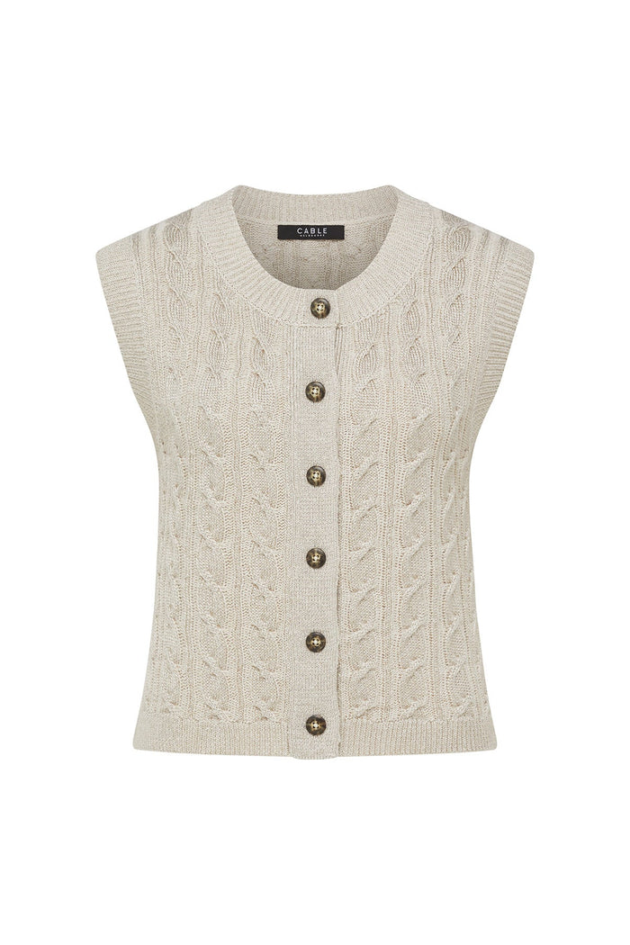 LUMEN CABLE VEST in Natural from Cable Melbourne
