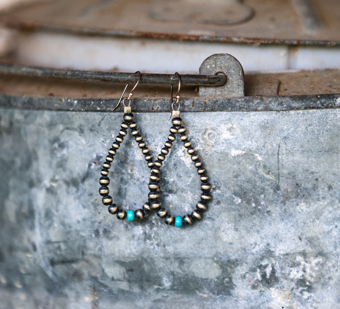 Navajo Hoop with Single Turquoise