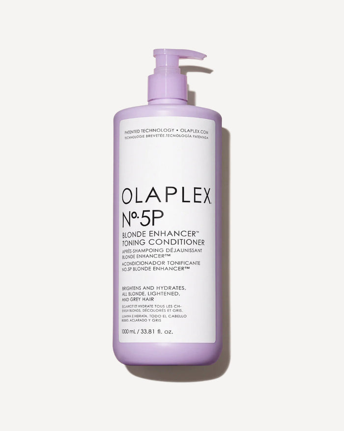 Olaplex No.5P Blonde Enhancer Toning Conditioner bottle on a white - Hair Care Canadabackground