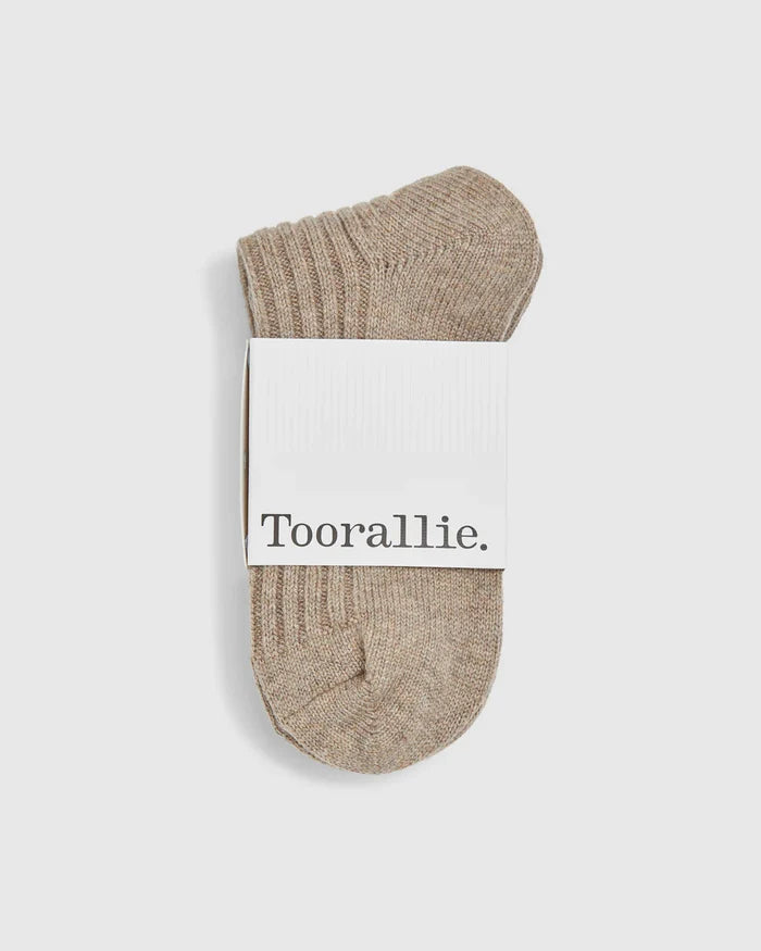 RIBBED MERINO SOCKS in Oat by Toorallie