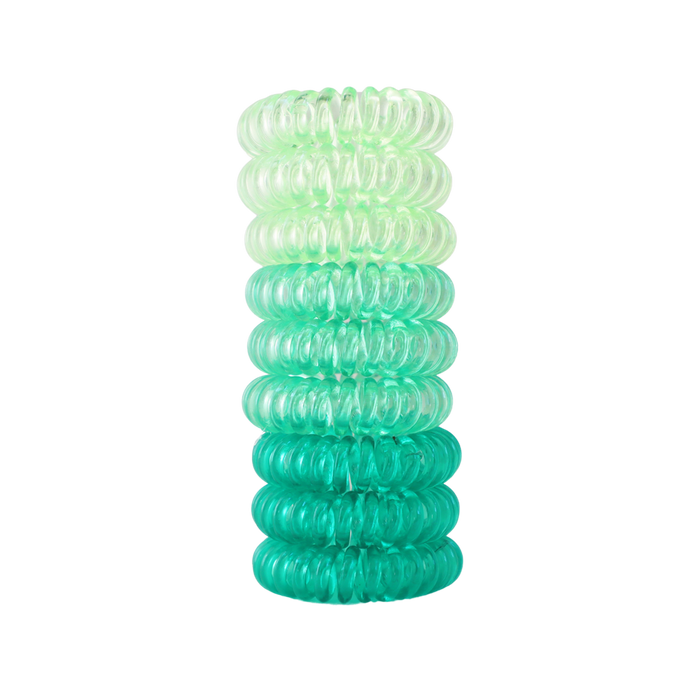 Twist Lock Hair Coil - Green GRADIENT 9 Pcs Set