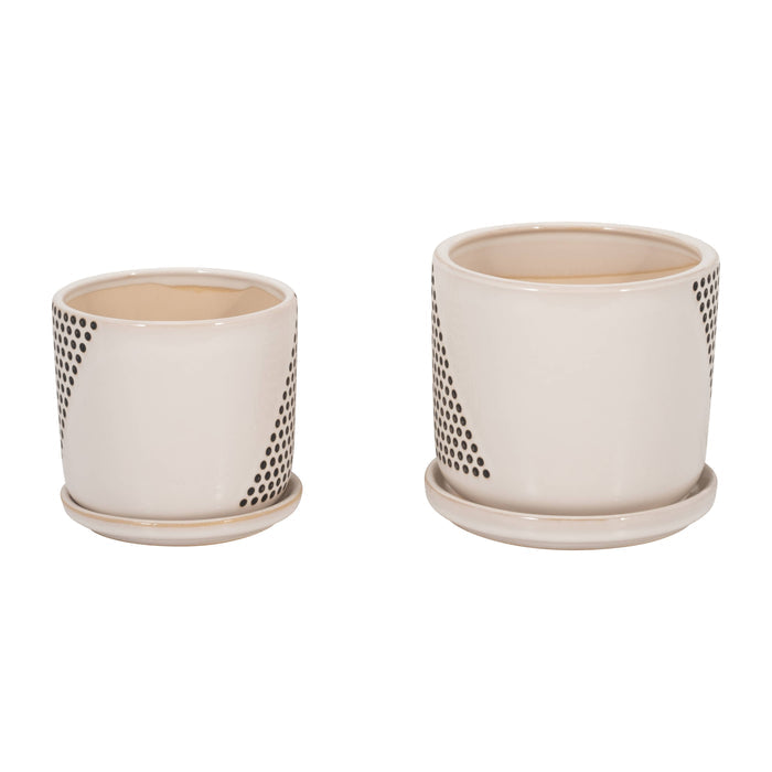 White Ceramic Triangle Dots