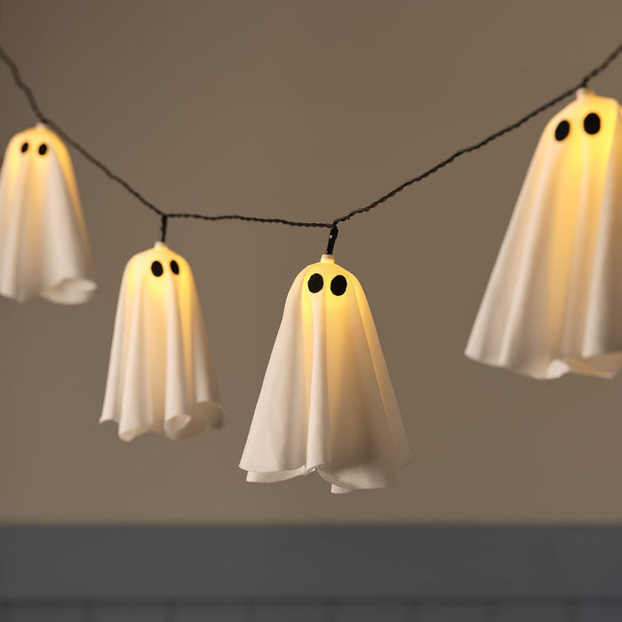 10 Ghost LED Outdoor Halloween String Lights