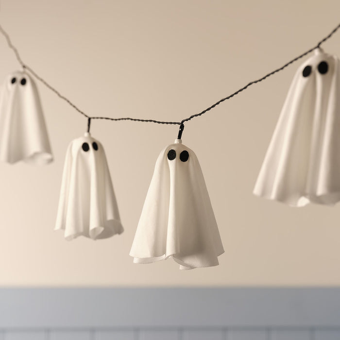 10 Ghost LED Outdoor Halloween String Lights