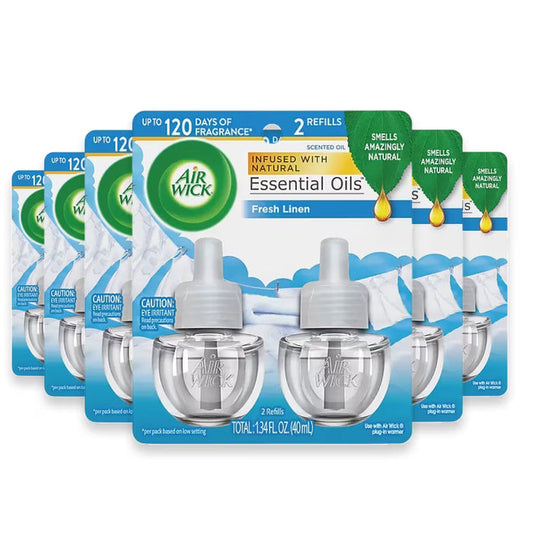 Air Wick Scented Oil Refill Fresh Linen – 2 Count – 6 Pack