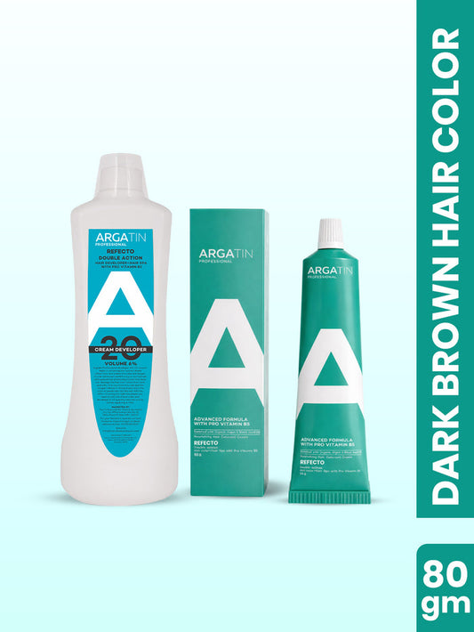 Argatin Professional "Developer 6% 20 Volume" Refecto & Dark brown refcto color tube