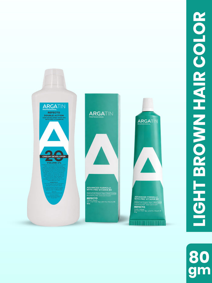 Argatin Professional "Developer 6% 20 Volume" Refecto & light brown refcto color tube