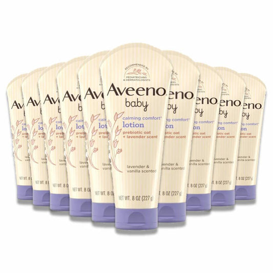 Aveeno - Baby Calming Comfort Moisturizing Body Lotion, Lavender & Vanilla Scents - 8 Oz - 12 Pack