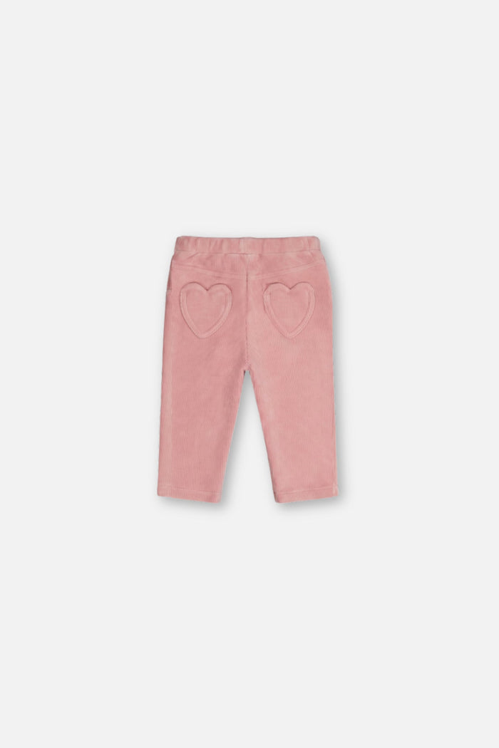 Baby Stretch Velour Treggings Pale Dusty Pink-1