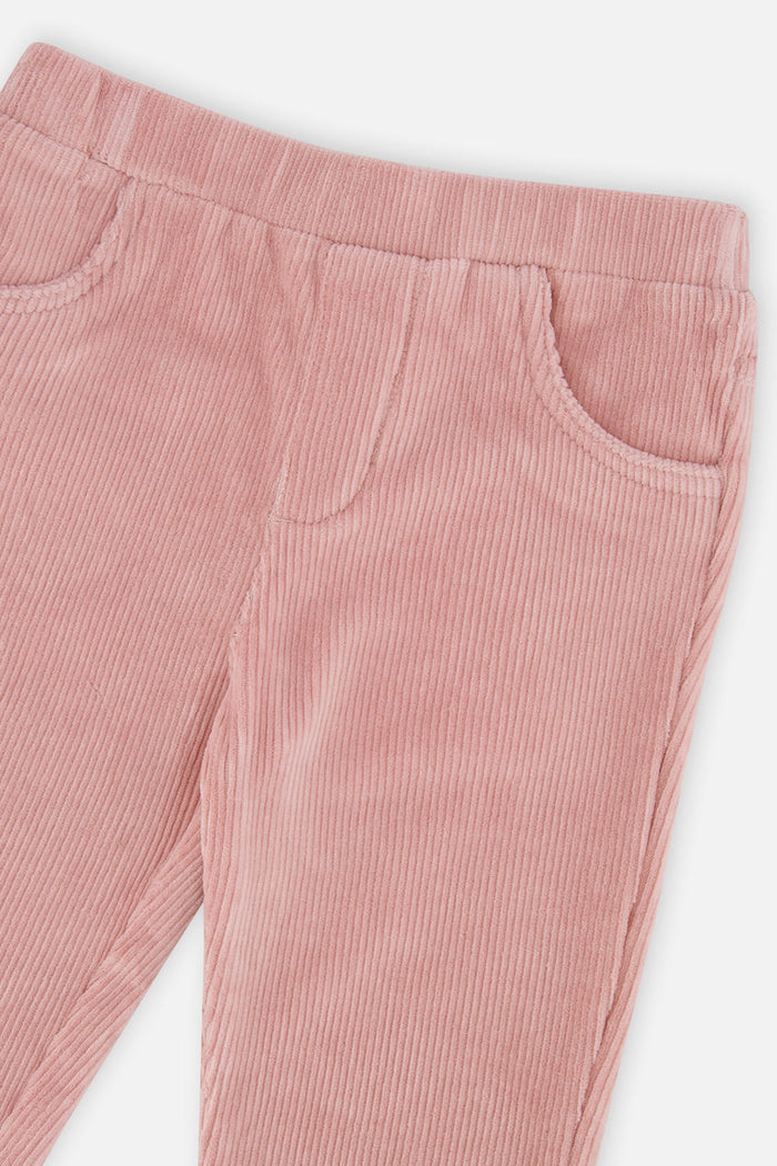 Baby Stretch Velour Treggings Pale Dusty Pink-2