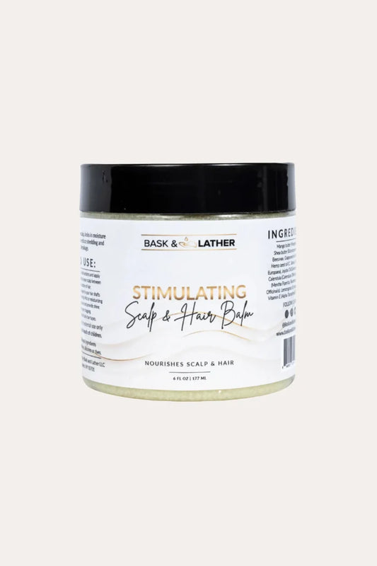 BASK & LATHER STIMULATING SCALP & HAIR BALM 6oz BASK&LATHER