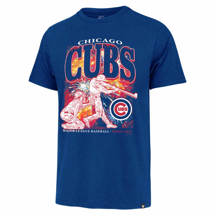Chicago Cubs 47 Brand Jetty Blue Bomb Regional Franklin Short Sleeve Tee Shirt