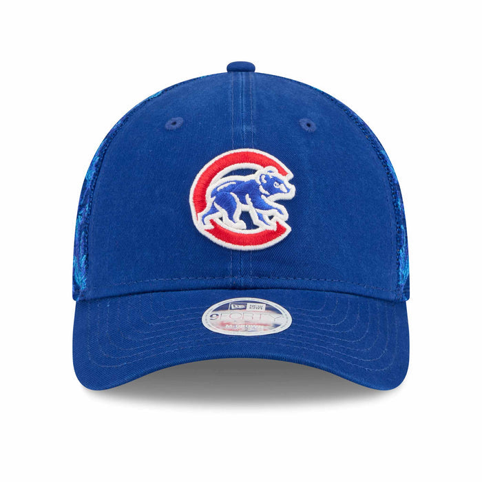 Chicago Cubs New Era Women's Navy Floral Mesh 9FORTY M Crown Adjustable Cap