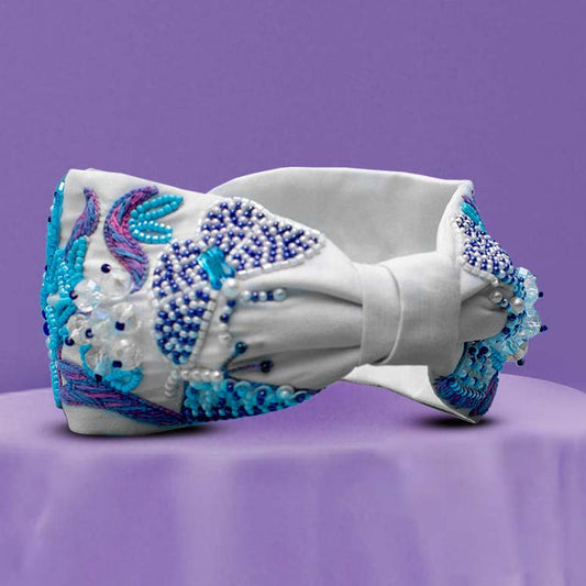 Colour Me Magic Knotted Headband -White