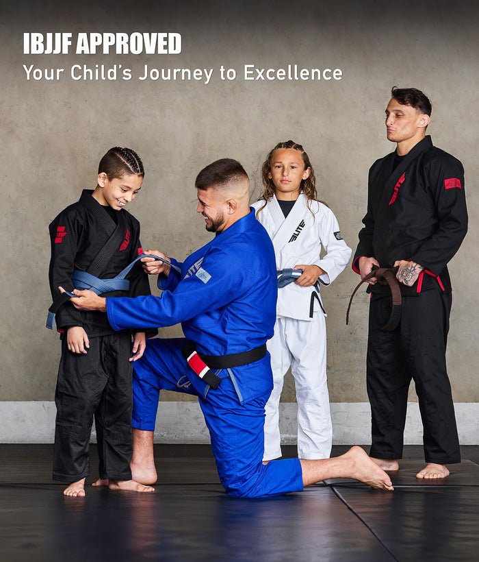 elite core black boys ibjjf approved bjj gi