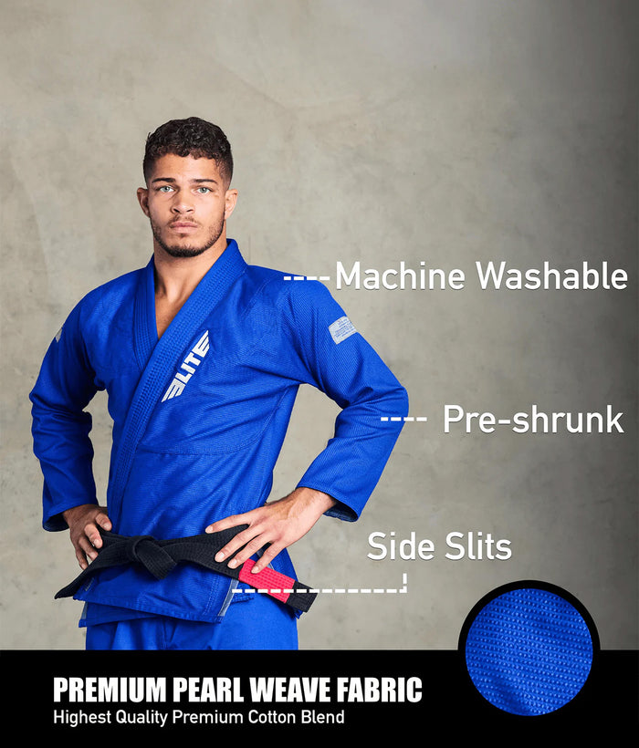 elitesports pack-of-3 core blue mens bjj kimono fabric