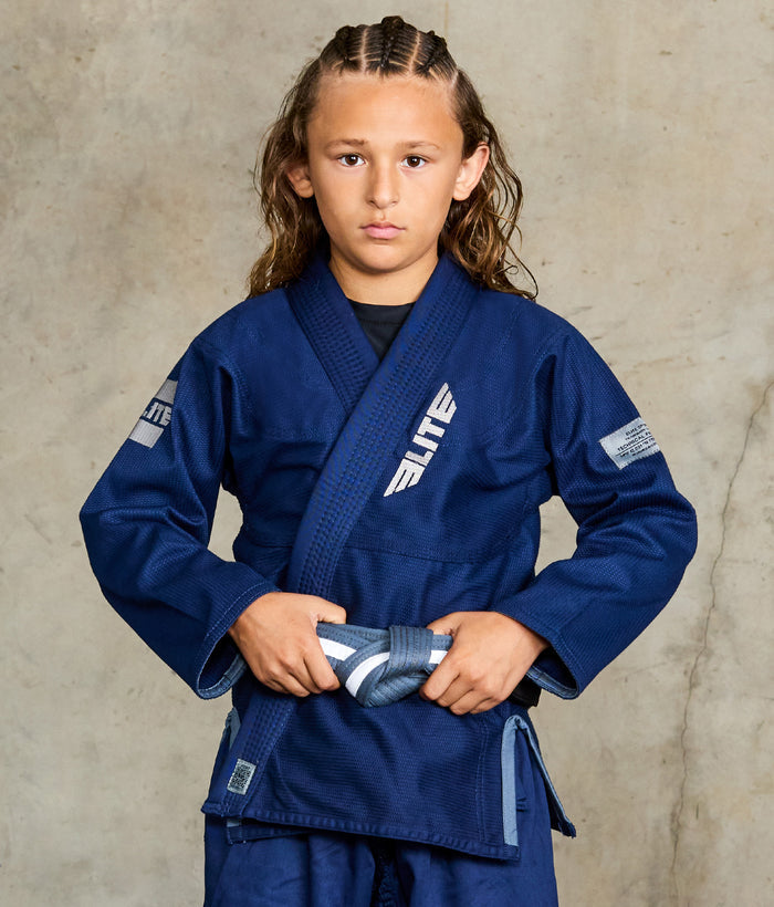 elite core navy brazilian jiu jitsu kids bjj gi