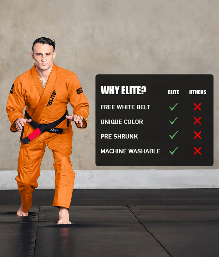 elite core orange mens bjj uniform technical features