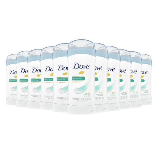 Dove - Invisible Solid Antiperspirant  Deodorant stick for women Sensitive - 2.6 oz - 12 Pack