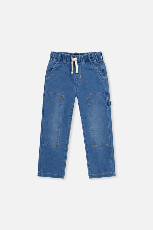 French Terry Denim Pants Light Blue-0