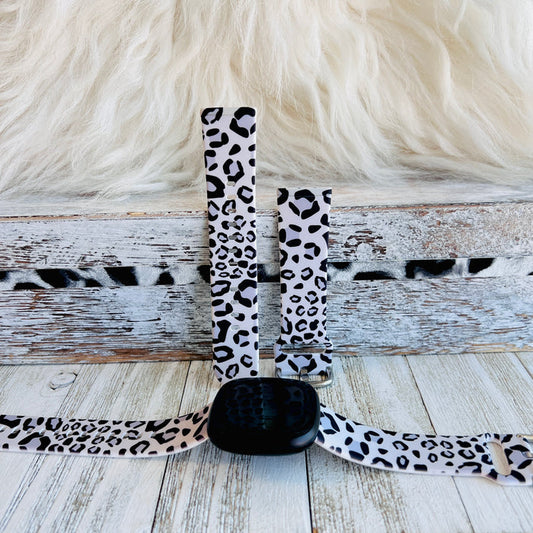 Gray Leopard Print Silicone Band For Fitbit Versa 3/4/Sense
