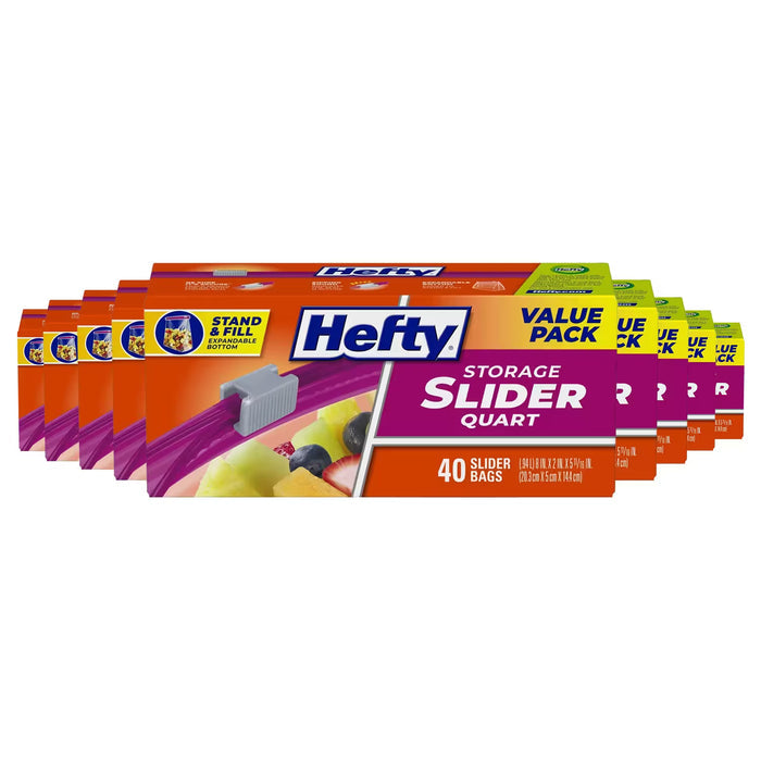Hefty Slider Storage Bags Quart Size – 40 Count – 9 Pack