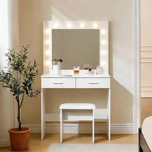 Hollywood 2-Drawer Dressing Table Set