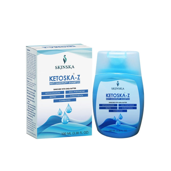 Ketoska-Z Anti Dandruff Shampoo with Ketoconazole & Zinc Pyrithione | For Dry, Itchy & Flaky Scalp