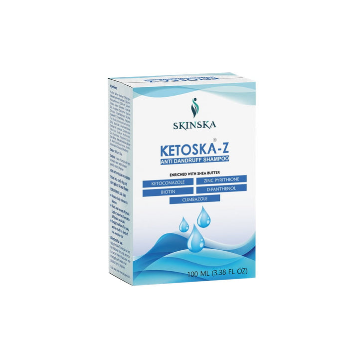 Ketoska-Z Anti Dandruff Shampoo with Ketoconazole & Zinc Pyrithione | For Dry, Itchy & Flaky Scalp