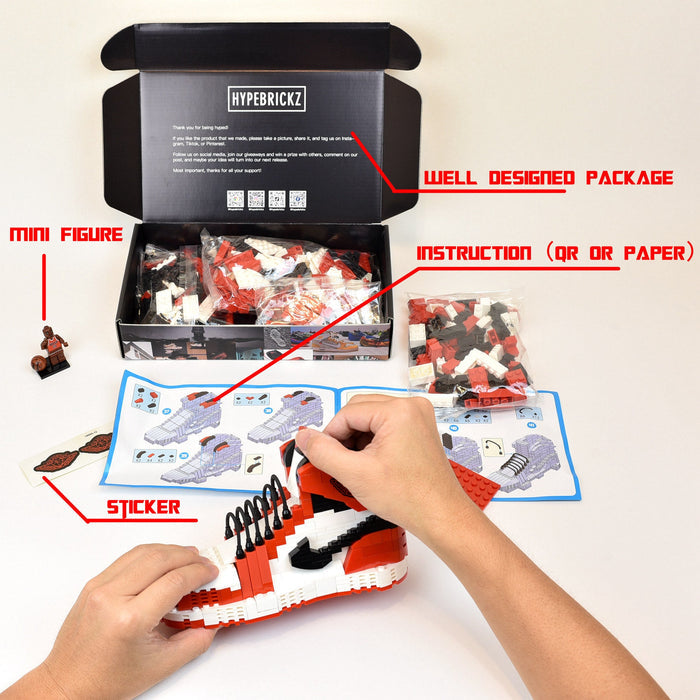 #sneaker bricks# - #hypebrickz# - #sneakergifts# #Custom Air Jordan 1 Chicago LEGO Style