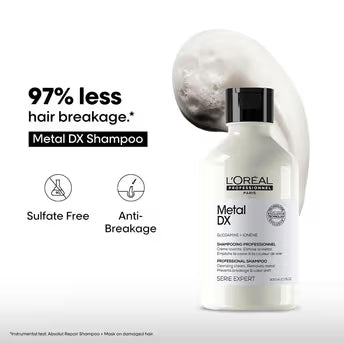 L'Oreal Professionnel Metal Dx Anti-Metal Cleansing Cream Shampoo For Hair Breakage (300ml)