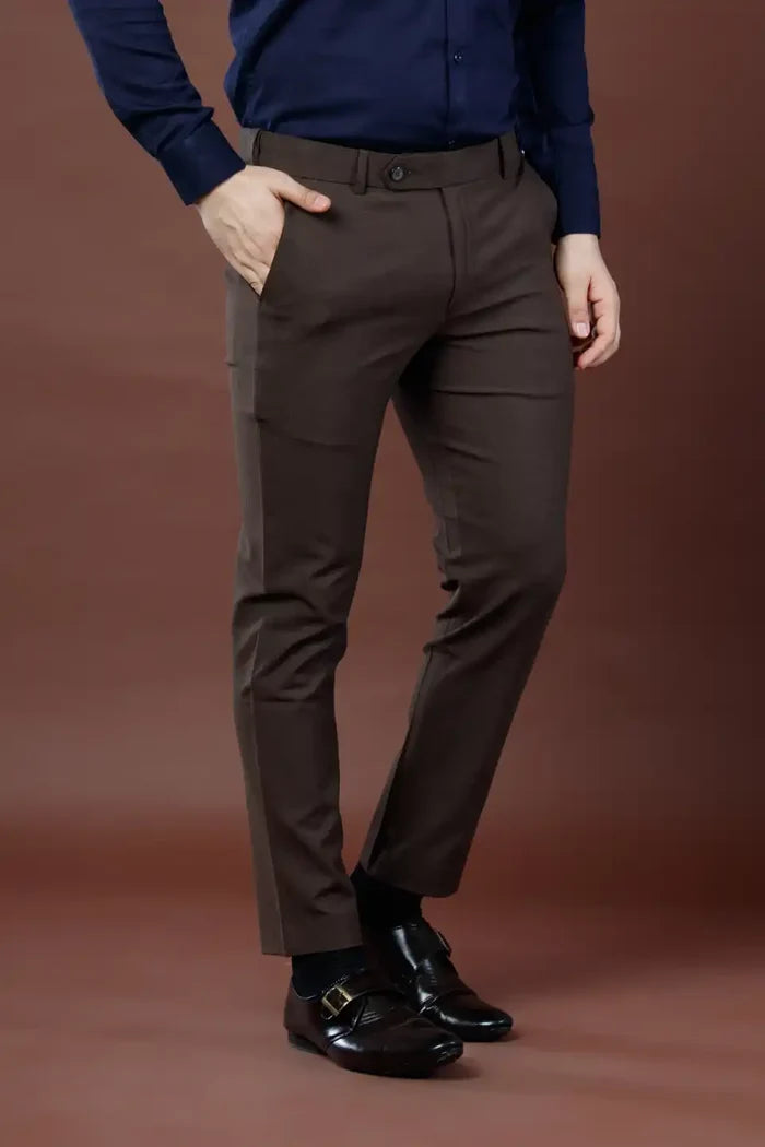 Men’s premium Maple Brown Double Lining Flexiwaist Pants- Lifestyle view