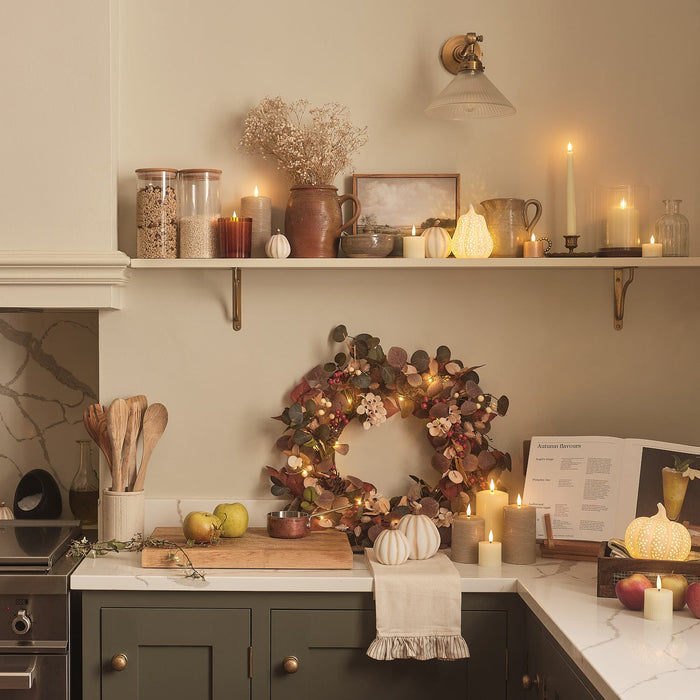 Matte White Porcelain LED Pumpkin & Squash Decorations