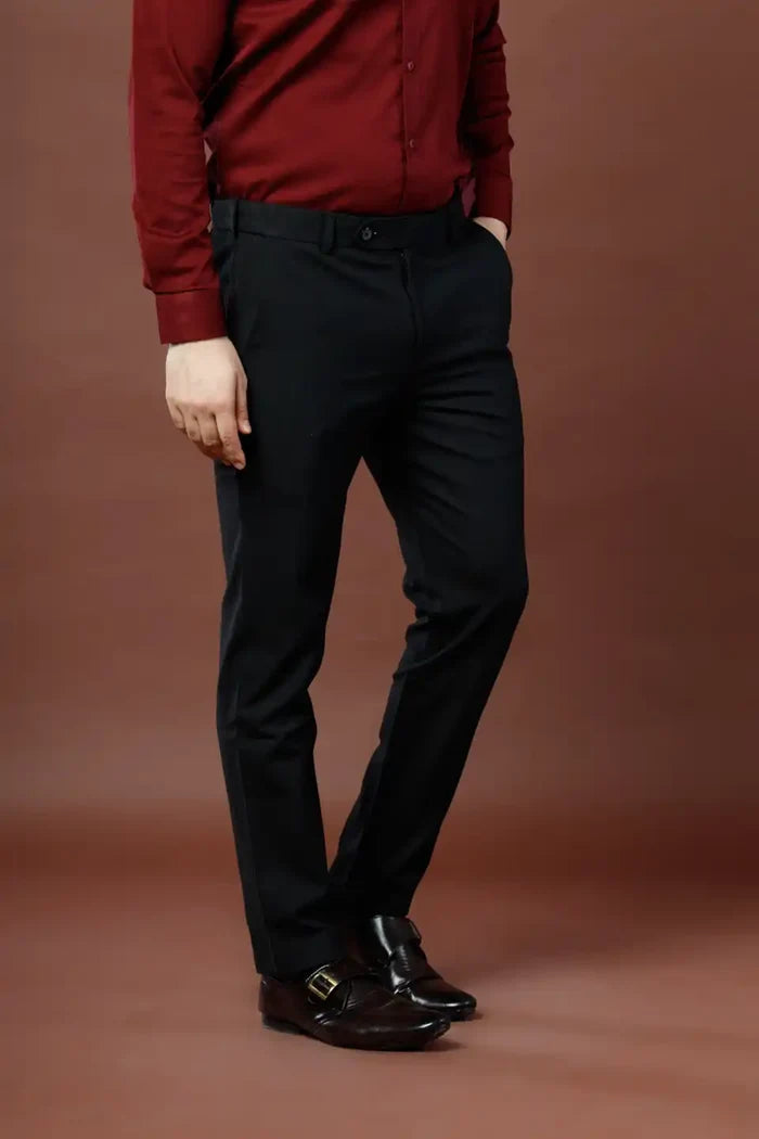 Men’s premium Midnight Black Double Lining Flexiwaist Pants- Side view