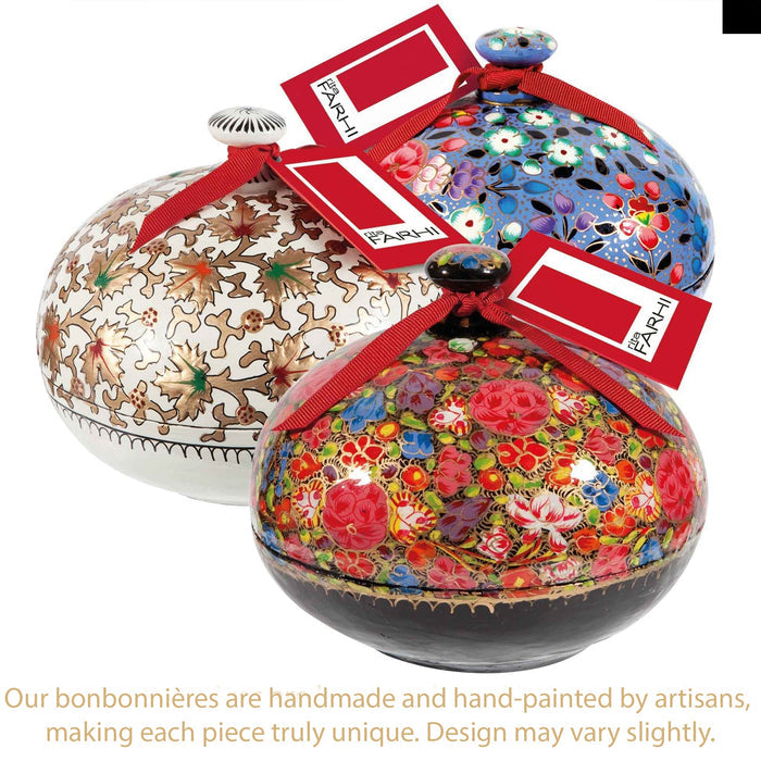 Milk and Dark Chocolate Coated Brazil Nuts in a Handmade Bonbonnière, Palm Oil Free, 260g