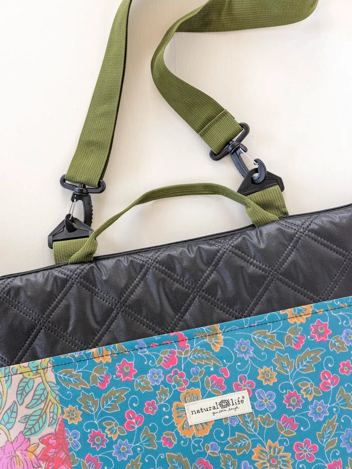 Picnic Blanket Tote - Bright Patchwork Zinnias-view 5