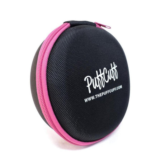 PuffCuff Round Hardcover Carry Case – Protective Travel Case for Hair Clamps