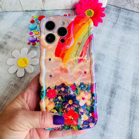 Rainbow Meadow Wavy Luxe MagSafe Case for iPhone