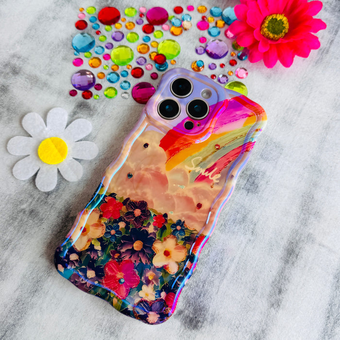 Rainbow Meadow Wavy Luxe MagSafe Case for iPhone