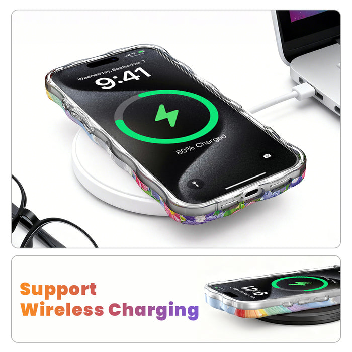 Rainbow Meadow Wavy Luxe MagSafe Case for iPhone