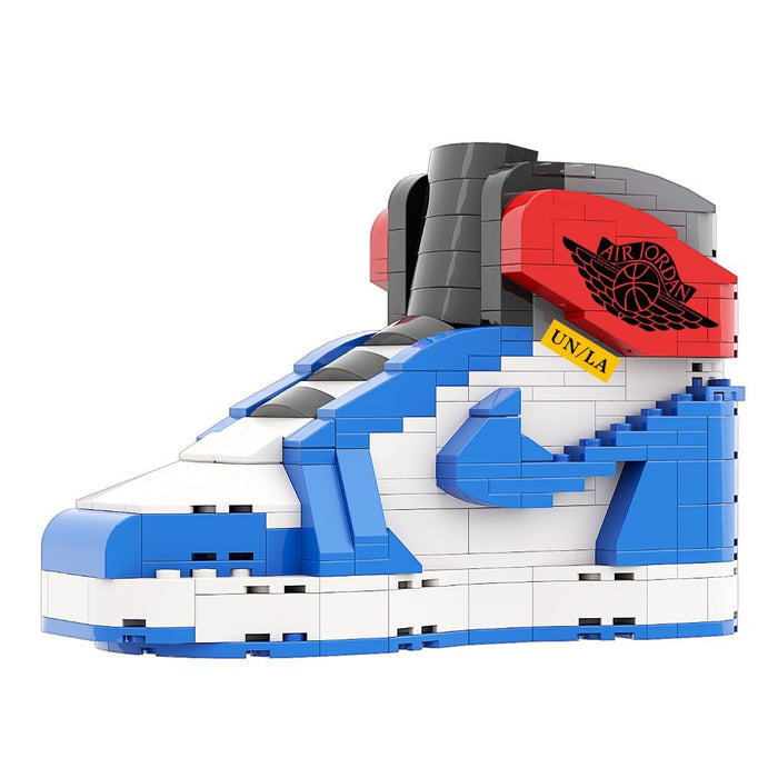 #sneaker bricks# - #hypebrickz# - #sneakergifts# - Custom Nike Air Jordan 1 Union Blue Toe Sneaker LEGO Style
