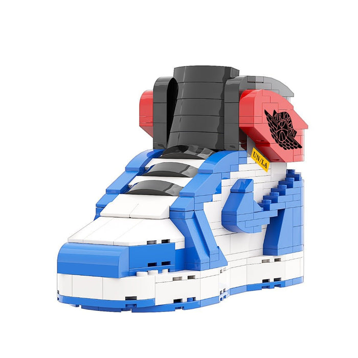 #sneaker bricks# - #hypebrickz# - #sneakergifts# - Custom Nike Air Jordan 1 Union Blue Toe Sneaker LEGO Style