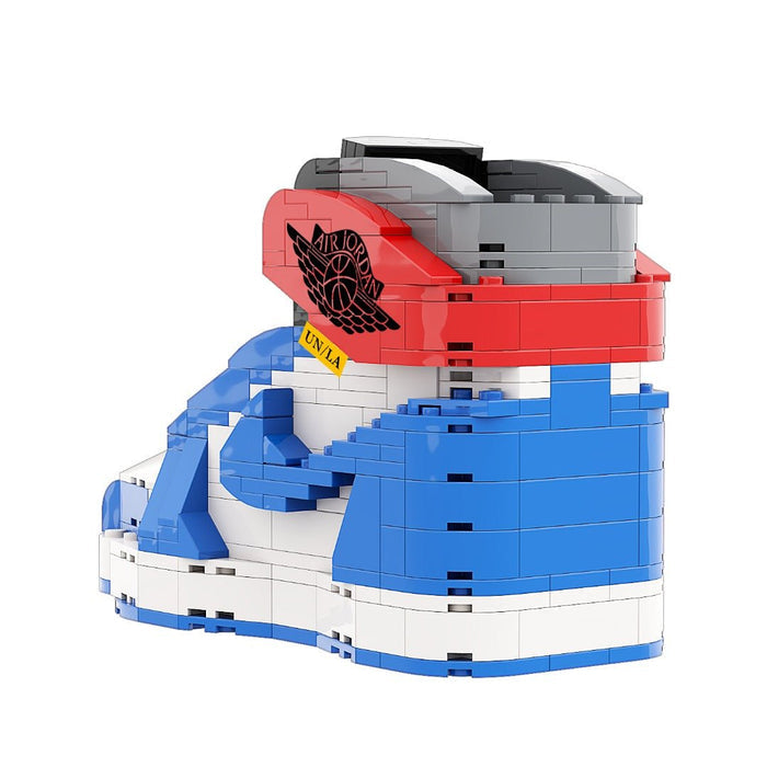 #sneaker bricks# - #hypebrickz# - #sneakergifts# - Custom Nike Air Jordan 1 Union Blue Toe Sneaker LEGO Style